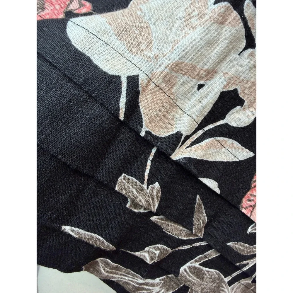Nicole Miller Floral Shift Dress XXL NWT 2XL Plus Size Linen V-Neck Short Sleeve